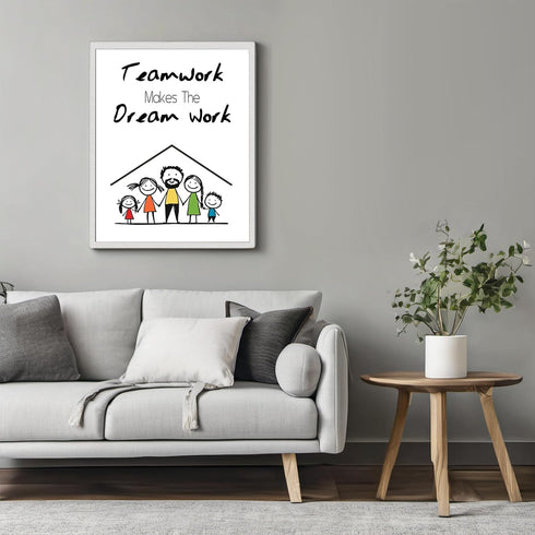 Posterizer 1 pcs-team work makes the dream work-motivational quote-Kids Room Art-Teachers & Classrooms-decor for nursery toddlers kids room- UNFRA...